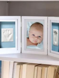 Babyprints Deluxe - triplakehys käden- ja jalanjäljelle + valokuvalle, valkoinen