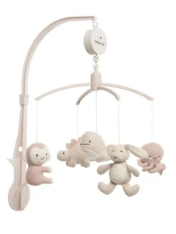 Baby´s Only - mobile pinnasänkyyn Animals, old pink/warm linen