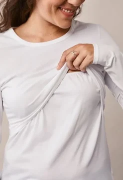 Boob Design - imetyspaita pitkähihainen Classic Valkoinen
