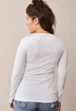 Boob Design - imetyspaita pitkähihainen Classic Valkoinen
