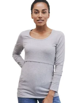 Boob Design - imetyspaita pitkähihainen Classic, Grey melange
