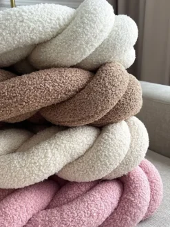 Bouclé Palmikko reunasuoja pinnasänkyyn ja juniorisänkyyn - Pink