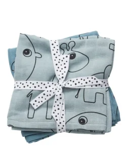 Done By Deer - harsoliina 2-pack 70x70 - Contour blue