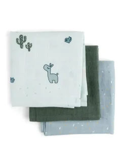 Done By Deer - harsoliina 3-pack 70x70 - Lalee blue