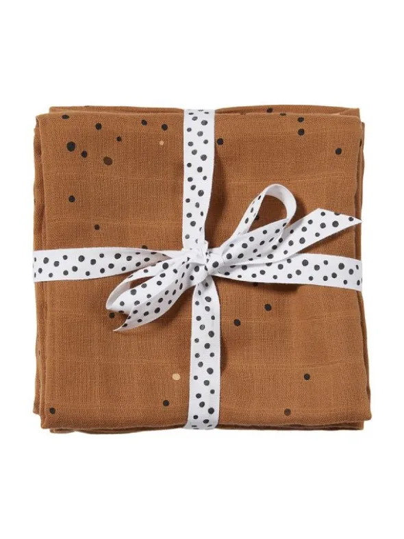 Done By Deer - harsoliina 2-pack 70x70 - Dreamy dots mustard