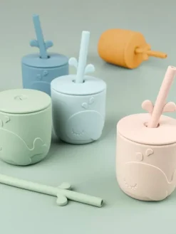 Done by Deer - Peekaboo Straw cup - Wally Mustard