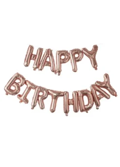 Ginger Ray - folioilmapallo Happy Birthday, ruusukulta