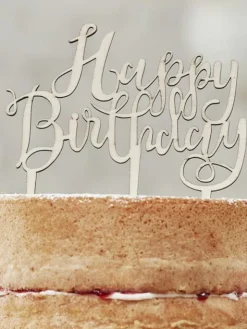 Happy Birthday! puinen kakunkoriste