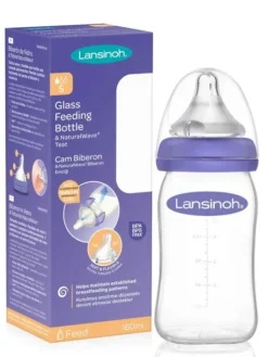 Lansinoh - lasinen tuttipullo 160ml, 0kk+