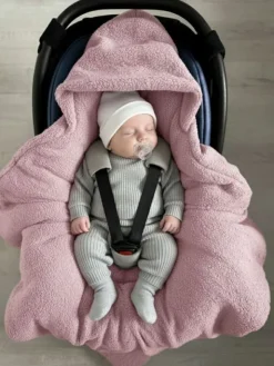 Lämmin boucle turvakaukalon viltti – antique pink