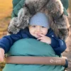 Lämpöpussi rattaisiin nallenkorvilla ja karvalla, green