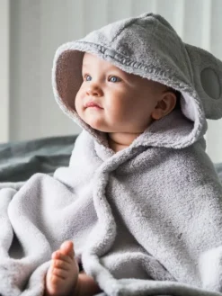 Luin Living Vauvapyyhe nallenkorvilla 0-5v, Pearl Grey