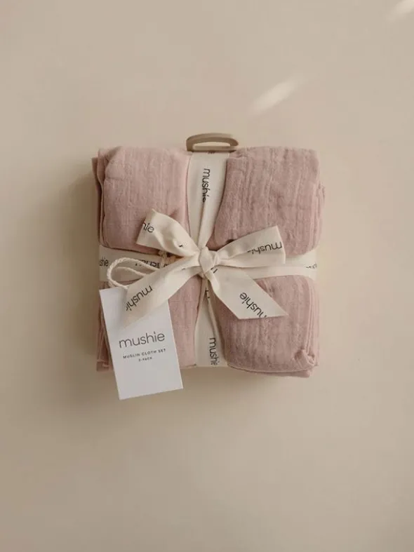 Luomupuuvillainen harso 3-Pack, blush | MUSHIE