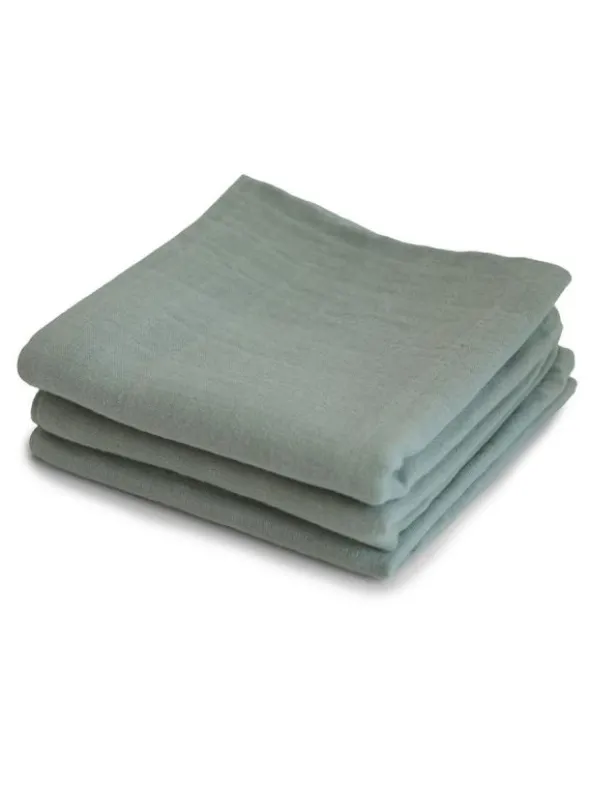 Luomupuuvillainen harso 3-Pack, sage | MUSHIE