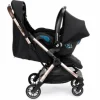 Maxi-Cosi Eva 3 Matkarattaat - Essential Black/Champagne