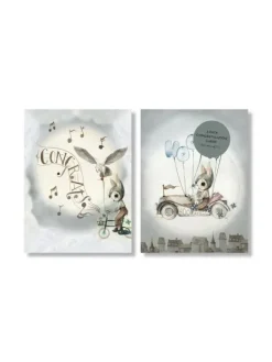 Mrs Mighetto - onnittelukortti 2-pack - FLYING CAR