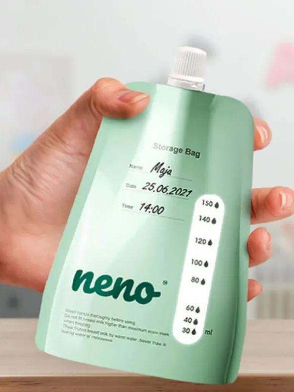 Neno - rintamaidon säilytyspussit 20kpl ja adapteri
