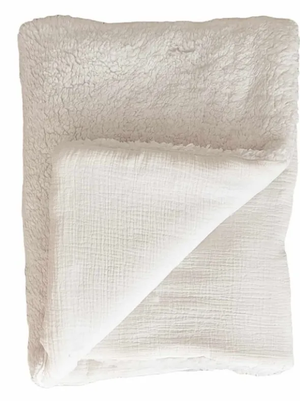 Pehmeä teddy peitto 100×75 cm, white