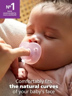 Philips Avent - tutti Curved Soothie 0–6kk, Pink