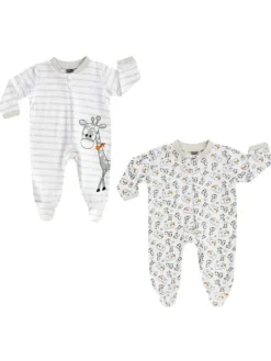 Pitkähihainen vauvan haalari 2-PACK, harmaa | BOLEY