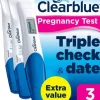 Raskaustestit Clearblue Triple-Check & Date