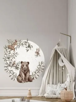 Seinätarra 140cm, Circle Forest Animals 1