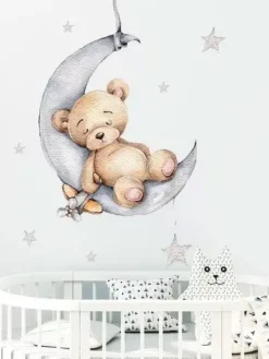 Seinätarra 100cm, Teddy Bear on the Moon