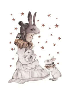 Seinätarra Setti 150x100cm, Bunny Girl