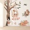 Seinätarra Setti 100x100cm, Forest Story XXL
