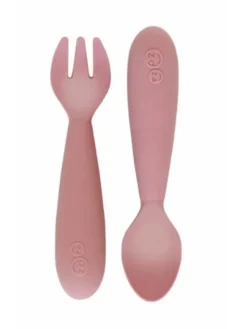 Silikoniset MINI ensilusikka ja haarukka, blush | EZPZ