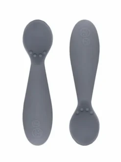 Silikoniset Tiny Spoon ensilusikat Twin-Pack, grey | EZPZ