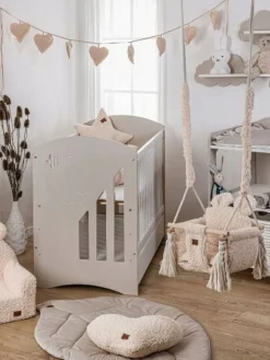 Swing Teddy Bear – lasten suloinen sisäkeinu, Teddy Beige