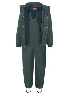 T2HPlain rain set with fleece, green koko98