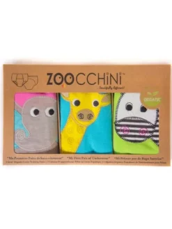 Zoocchini-harjoitteluhousut 3 kpl Safari Friends tytöille